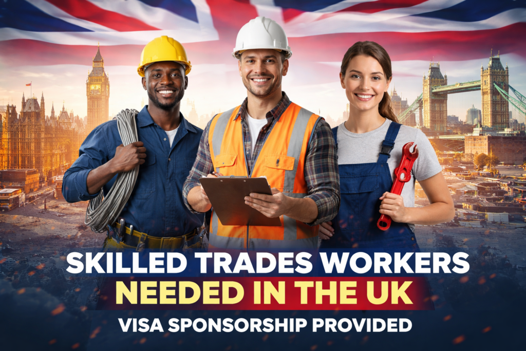 Skilled Trades Workers Needed in the UK (Visa Sponsorship Provided)